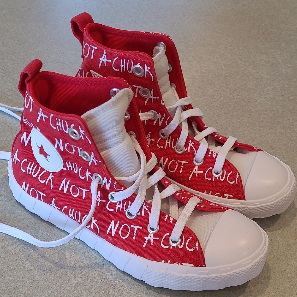 Converse Y3 W5 UNT1TL3D Hi Not A Chuck Red White High-Top Sneakers Like New